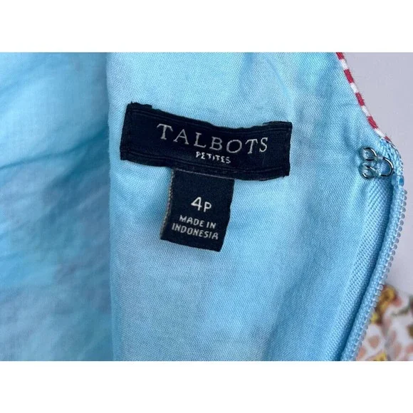 ✅SOLD TALBOTS  Fit & Flare Dress Size 4P - Picture 6 of 13